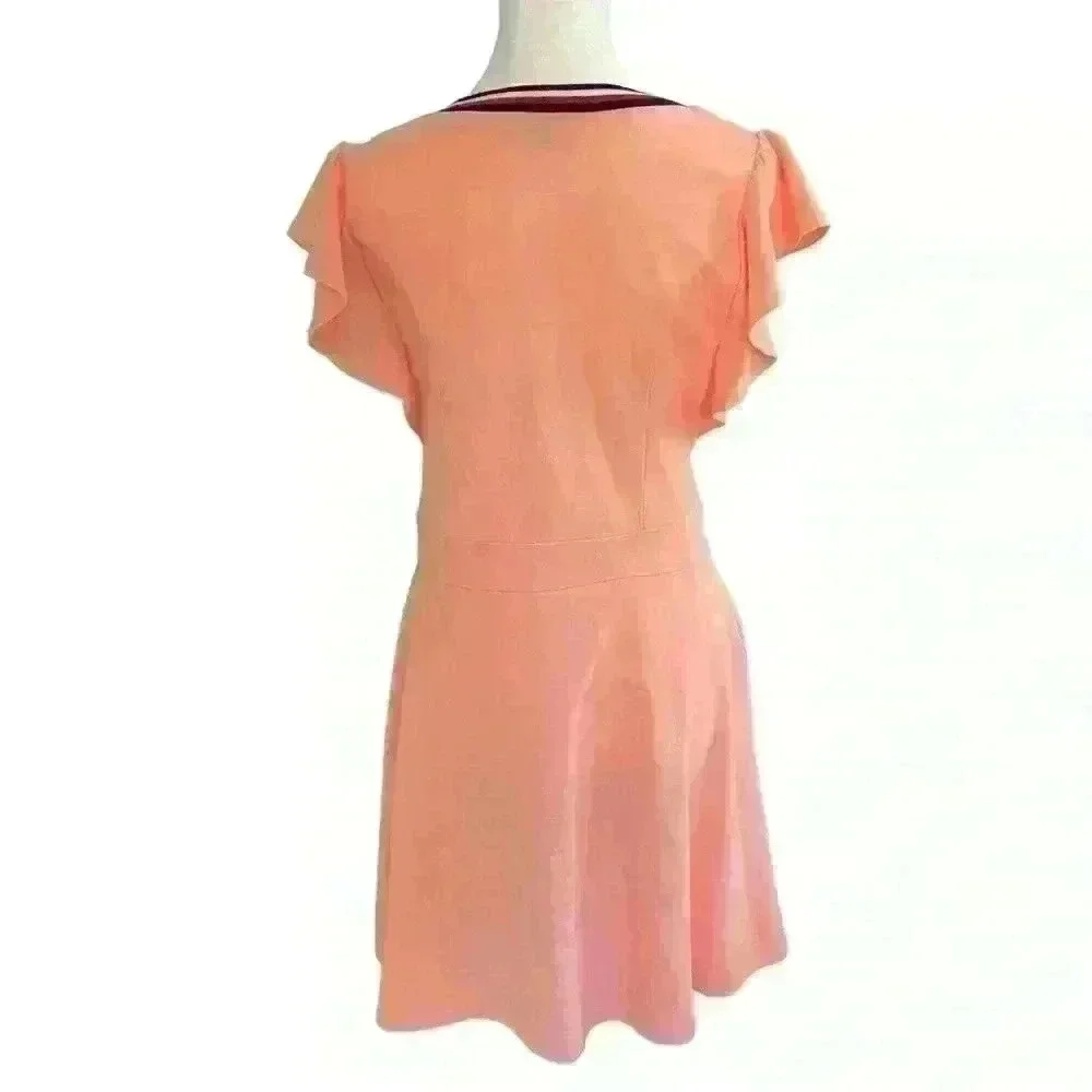 Tommy Hilfiger Girl’s Pique Dress. Ruffle Sleeves. Peach colored. Size 16
